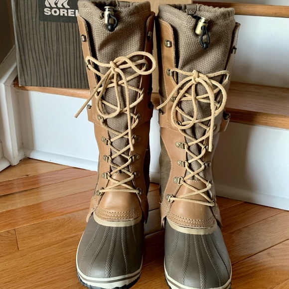 🚫SOLD🚫Sorel Conquest Carly Tan Tall Boot RARE sz 10 - Picture 2 of 6